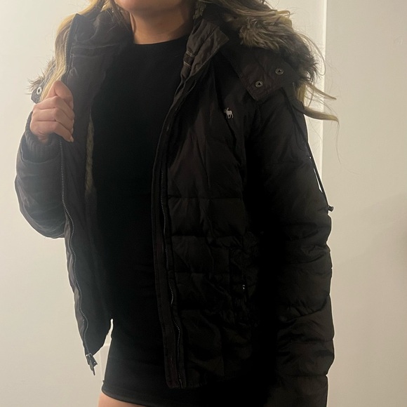 Abercrombie & Fitch Dark Brown Puffer Jacket - Picture 3 of 8